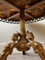 Hollywood Regency Marble Side Table – Round Onyx Look Accent Table - Image 5