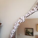 Italian Vintage Big Oval wall Mirror, Brass Frame Shabby-chic, Baroque style - Image 6