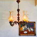 Farmhouse Brass Chandelier with 5 Arms – Rustic Hanging Ceiling Light - Image 3