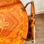 Gold Folding Bar Cart – Hollywood Regency Trolley, Mid-Century Drinks Cart on Wheels - Image 7