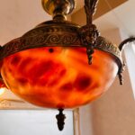 French Rococo Chandelier with Vianne Glass Shades – Louis XV Gold Tone 5-Light Fixture - Image 4