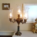 Bronze and Green Marble Column Table Lamp – Mid Century Corinthian Lighting - Image 2