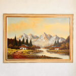 1970s Retro Wall Art – Colorful Abstract Painting on Canvas, Mid Century Home Decor