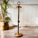 Vintage Standing Ashtray, Brass and Marble Floor Cigarette Stand, Mid Century Hollywood Regency Style - Image 4