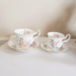RARE!!! Vintage Royal Albert Constance Teacup and Saucer Sets Gift Set For 2 - Image 2