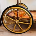 Chic Hollywood Regency Vintage Bar Cart with Italian Marquetry Inlay and Uniq Design - Image 9