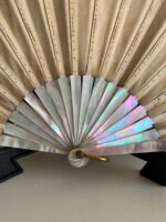 Victorian Hand-Painted Fan – Antique 1900s Decorative Lace and Wood Folding Fan - Image 5