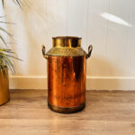 Large Copper Jug Umbrella Stand: Rustic 70s Farmhouse Decor