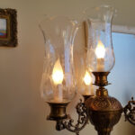 Bronze and Green Marble Column Table Lamp – Mid Century Corinthian Lighting - Image 3