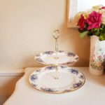 Royal Albert Moonlight Rose Cake Stand: Vintage English Bone China Dessert Server