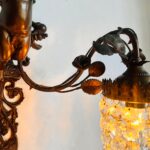 Unique French cherub/putti wall sconce 2 arms, crystals lampshade, Pendant light, Home lighting, Hanging lamp, Interior design - Image 6