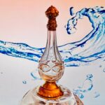 Silver Crystal Perfume Bottle – Vintage Mini Vanity Decor, Faceted Cut Glass