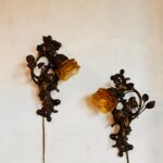 Bronze Cherub Wall Sconces – Italian Vintage Pair, Ornate Rococo Style Wall Lamps - Image 5
