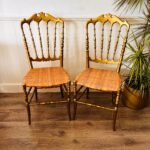 Italian Mid Century Dining Chairs – Set of 4, 1960s Sculptural Wood Frame, Modernist Silhouette - Image 3