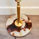 1970s Marble Floor Lamp – Freestanding Stand Lamp with Sculptural Base and Large Shade - Image 7