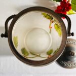 Art Nouveau Porcelain Cookie Jar – Antique Biscuit Canister with Floral Relief - Image 8