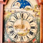 Original Warmink Wuba /Beautiful Pendulum/ Home Decor/ Antique Wall Clock/ Friesian Dutch clock/ Moon-phase/ Hand Painted/ Brass Ornaments