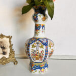 Mosa Maastricht made in Holland, vase polychrome painted, porcelain knob vase - Image 3