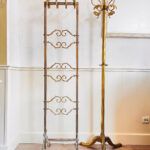 Unique Double Standing Hall Tree Rack in Hollywood Regency Style 1960s Midcentury Coat Hat Rack Vintage Hall Stands
