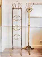 Unique Double Standing Hall Tree Rack in Hollywood Regency Style 1960s Midcentury Coat Hat Rack Vintage Hall Stands