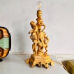 Vintage Cherubs Lamp, vintage table lamp, big lampshade, special lighting, romantic lighting - Image 4
