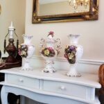 Large Hand Painted Bassano Style Vase Trio – Vintage Ceramic Decor Set - Image 3