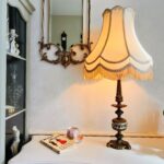 German Ceramic Table Lamp – Soft Cream Glaze, Mid-Century Bedroom or Living Room Lighting