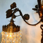 Unique French cherub/putti wall sconce 2 arms, crystals lampshade, Pendant light, Home lighting, Hanging lamp, Interior design - Image 7