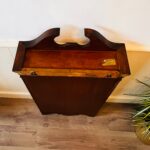 Georgian Style English Wood Display Cabinet with Glass Doors and Key - Image 9