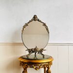 Baroque Oval Wall Mirror – Ornate Gold Frame, Hollywood Regency Style