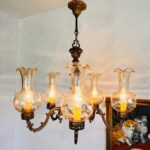 Farmhouse Brass Chandelier with 5 Arms – Rustic Hanging Ceiling Light - Image 2