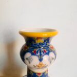 Mosa Maastricht made in Holland, vase polychrome painted, porcelain knob vase - Image 6