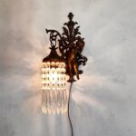 French Cherub Wall Sconce – Putti Light Fixture with Crystal Shade, Baroque Angel Decor - Image 2