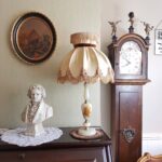 Italian Onyx Table Lamp: 70s Hollywood Regency Fringe Shade