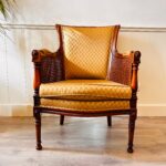 Pair of Louis XVI Bergère Chairs – Wood Frame with Cane Seats, French Accent Chairs - Image 3