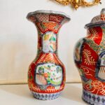 Petrus Regout Maastricht large handpainted thrio Chinese imari style vases set - Image 2