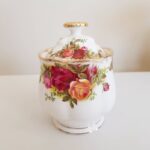 Old Country Roses Jam Jar – Royal Albert Lidded Pot, Sugar Bowl, English Bone China
