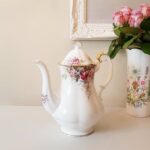 Queen Anne Summer Rose Coffeepot, Fine Bone China, Made in England, Gift Idea - Image 2