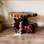 Unique Hand Carved Wood Table, Interior Design, home decor, eagles and snakes - Image 3