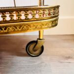 Chic Hollywood Regency Vintage Bar Cart with Italian Marquetry Inlay and Uniq Design - Image 8
