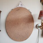 Italian Vintage Big Oval wall Mirror, Brass Frame Shabby-chic, Baroque style - Image 8
