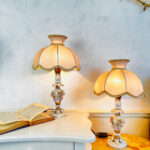 Capodimonte Porcelain Table Lamps – Pair with Pink Roses, Romantic Bedside Lighting