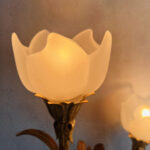 Hollywood Regency Torchère Floor Lamp – Brass & Glass, Mid-Century Glam Lighting - Image 5