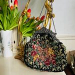 Black Silver Purse, handmade petit-point model with antique silver hallmarks - Image 8