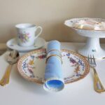 Vintage Porcelain Plates Blue Ribbons and Garlands, The Regent China, Made in England - Image 4