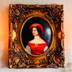 Framed Lady Portrait on Wood – Gilded Vintage Wall Art, Traditional Home Decor