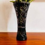 Bohemia Crystal Vase – Deep Purple Cut Glass, Czech Art Deco Style - Image 7
