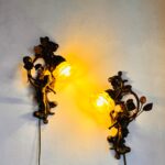 Bronze Cherub Wall Sconces – Italian Vintage Pair, Ornate Rococo Style Wall Lamps - Image 4