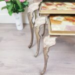 Italian Nesting Tables – Set of 3, Hollywood Regency Style, Gilt Frame with Glass Tops - Image 4