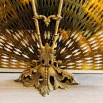 French Brass Fan Fireplace Screen – Ornate Foldable Guard, 20th Century Rococo Style - Image 5